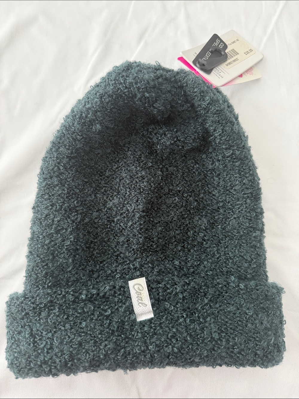 Plush Loop Knit Beanie Hat - Dark Teal - Picture 1 of 3